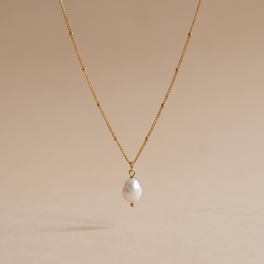 Asea Baroque Pearl Drop Necklace — front view
