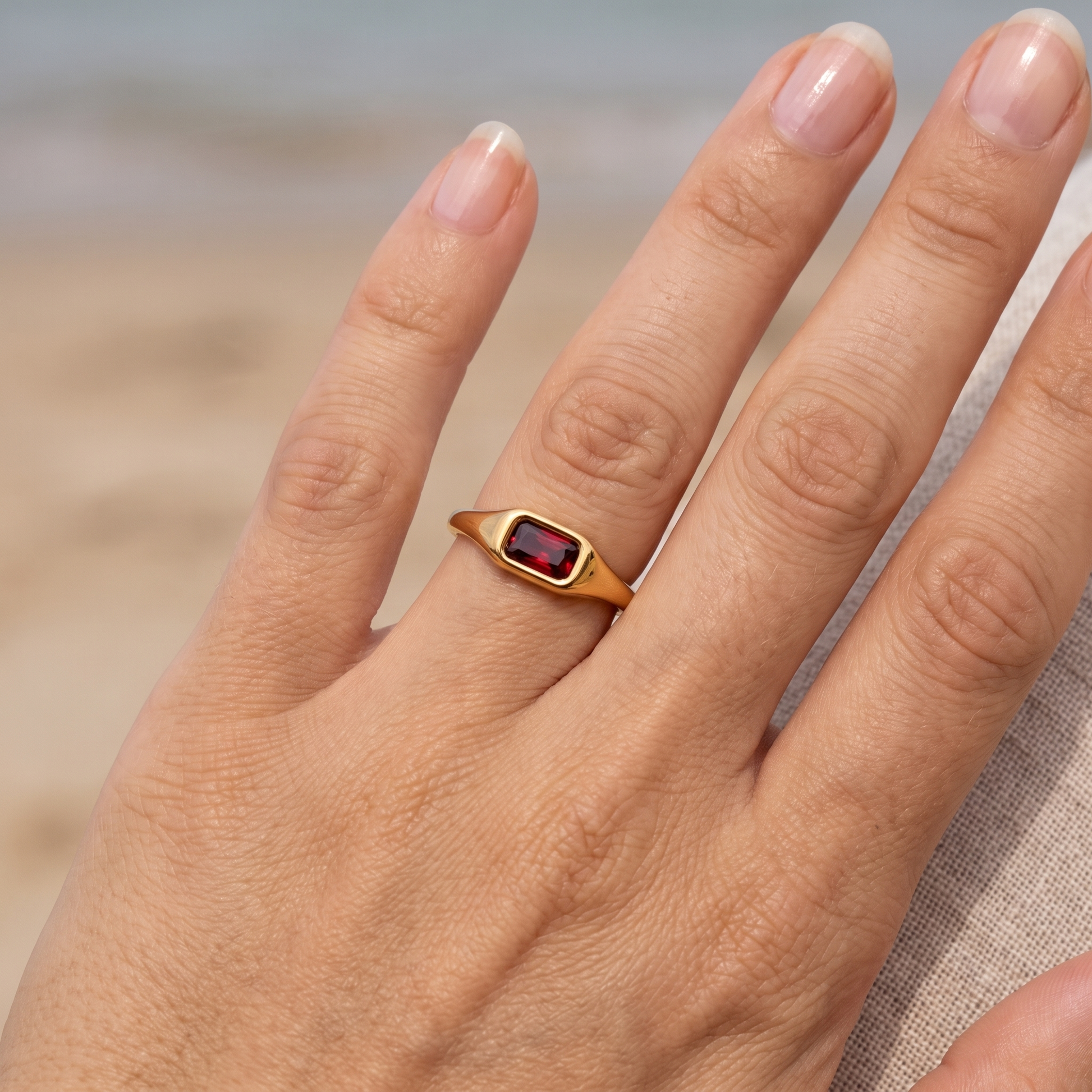 Asea Amber Zircon Ring — worn by model