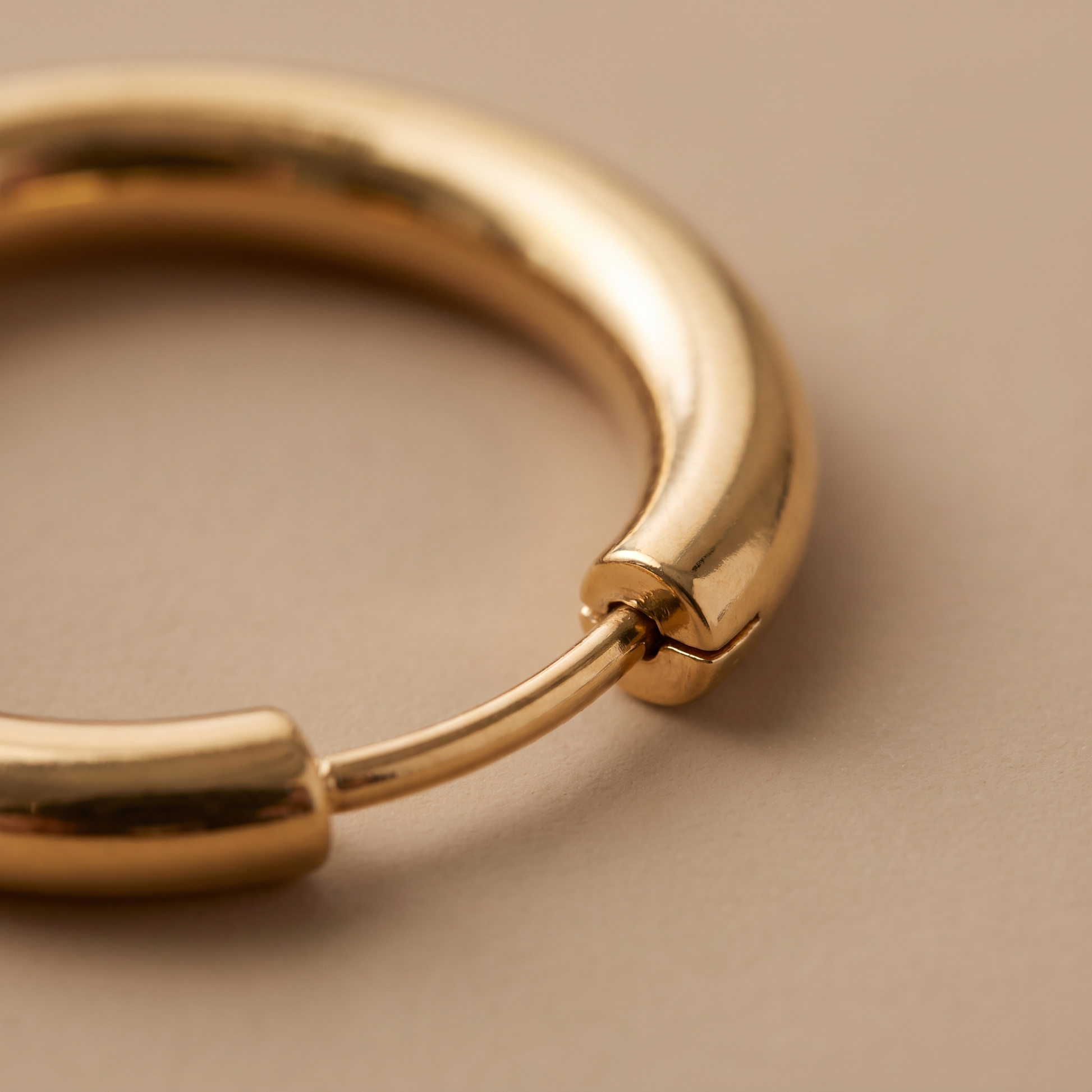 Asea Classic Thick Gold Hoops — close-up detail