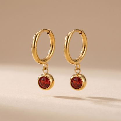 Asea Birthstone Huggie Hoops — front view