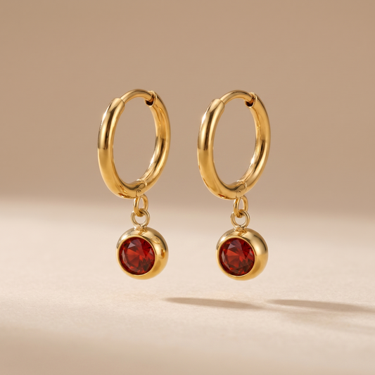 Asea Birthstone Huggie Hoops — front view