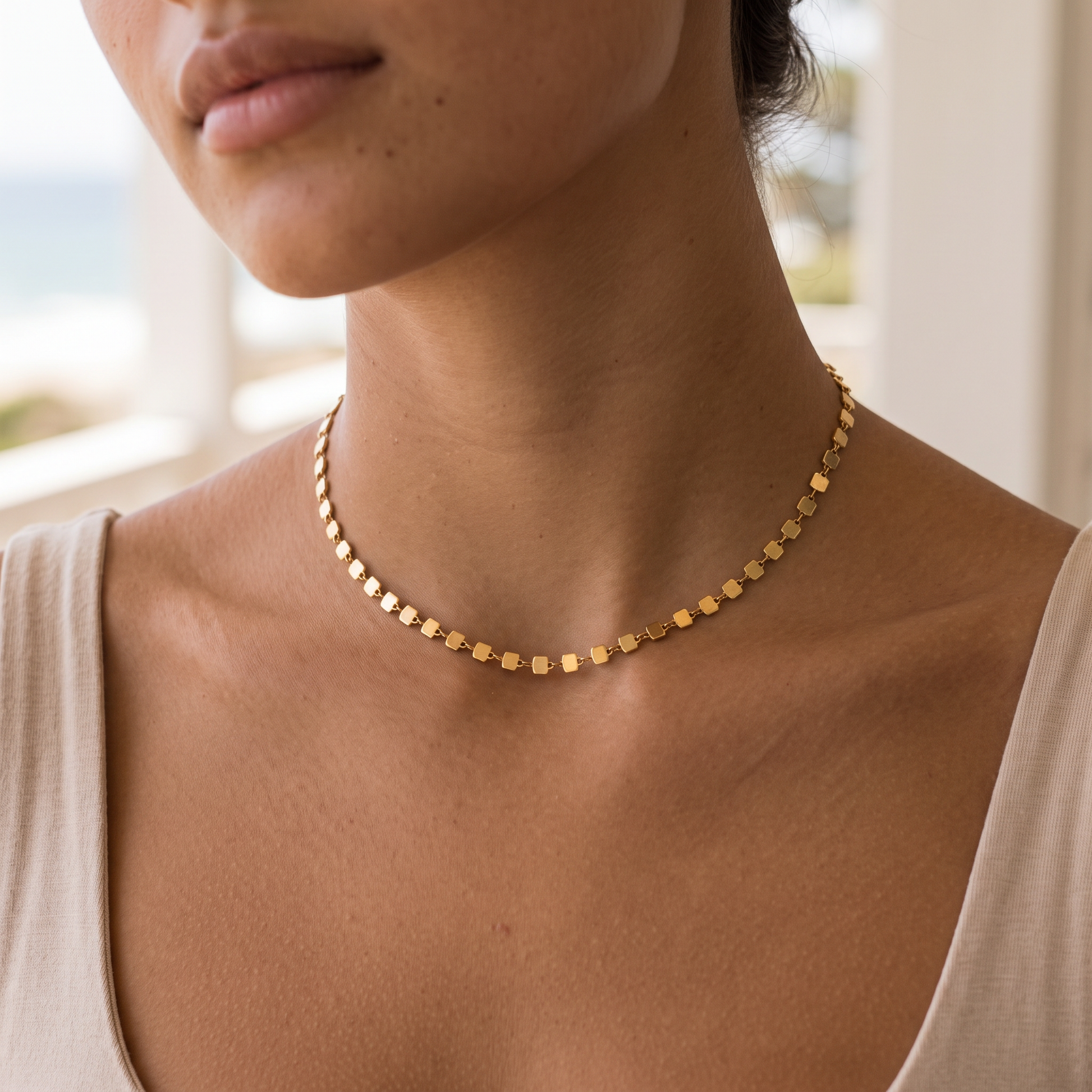 Asea Sunlit Pendant Choker — worn by model