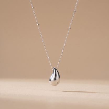 Asea Golden Drop Pendant Necklace — Silver Color