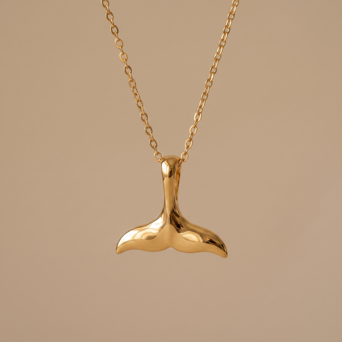 Asea Whale Tail Pendant Necklace — front view