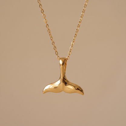 Asea Whale Tail Pendant Necklace — front view