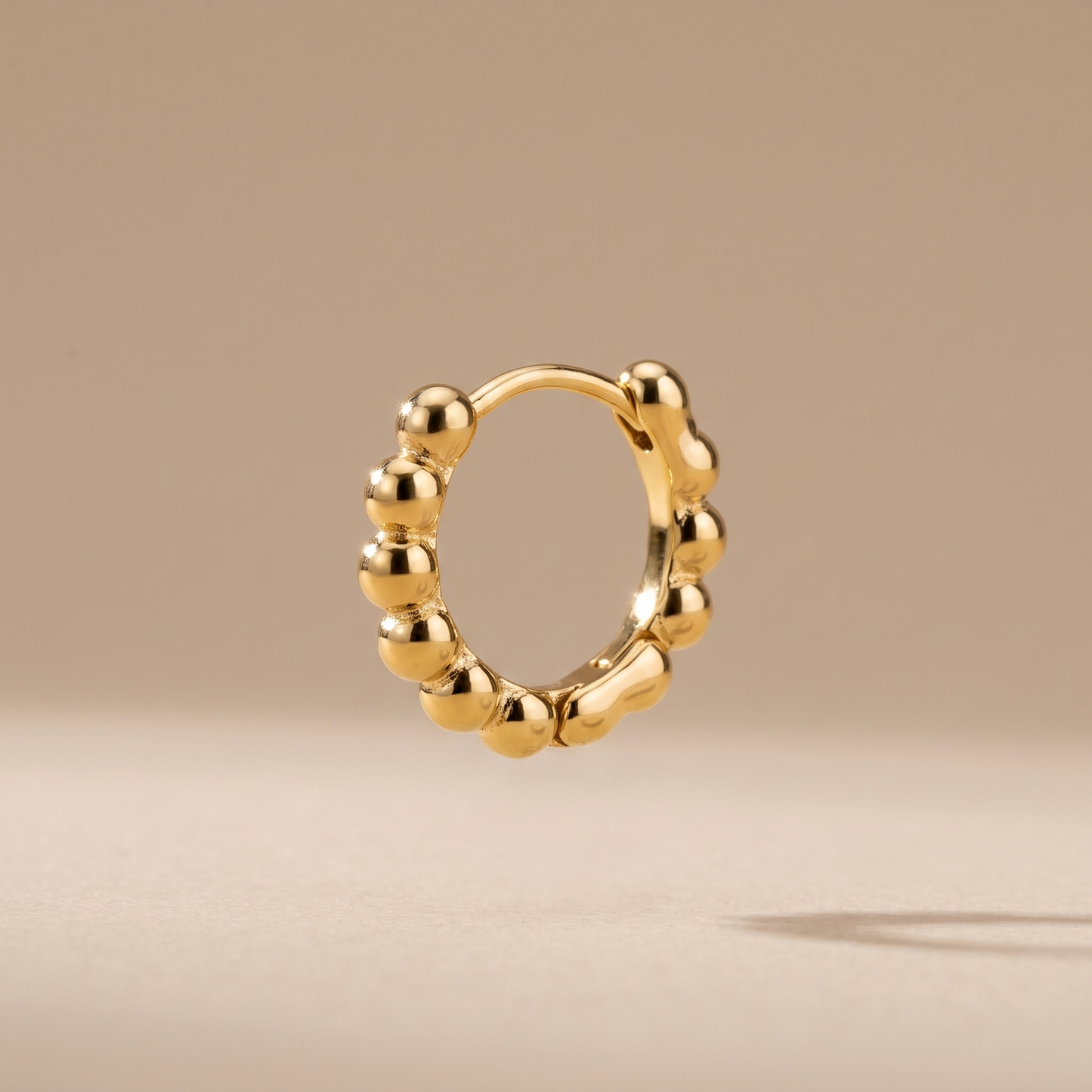 Asea Textured Bead Hoops — front view