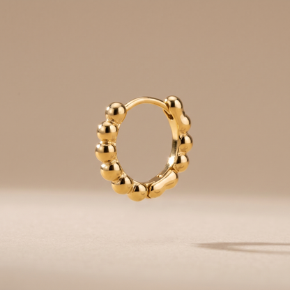 Asea Textured Bead Hoops — front view
