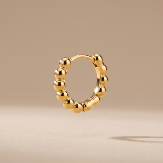 Asea Textured Bead Hoops — front view