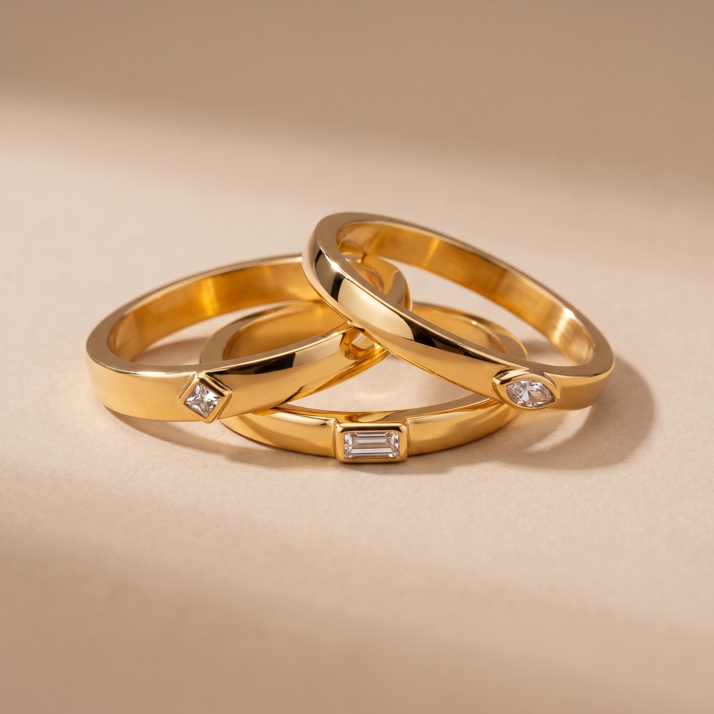 Asea Eternity Stacking Rings Trio — close-up detail