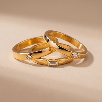 Asea Eternity Stacking Rings Trio — close-up detail