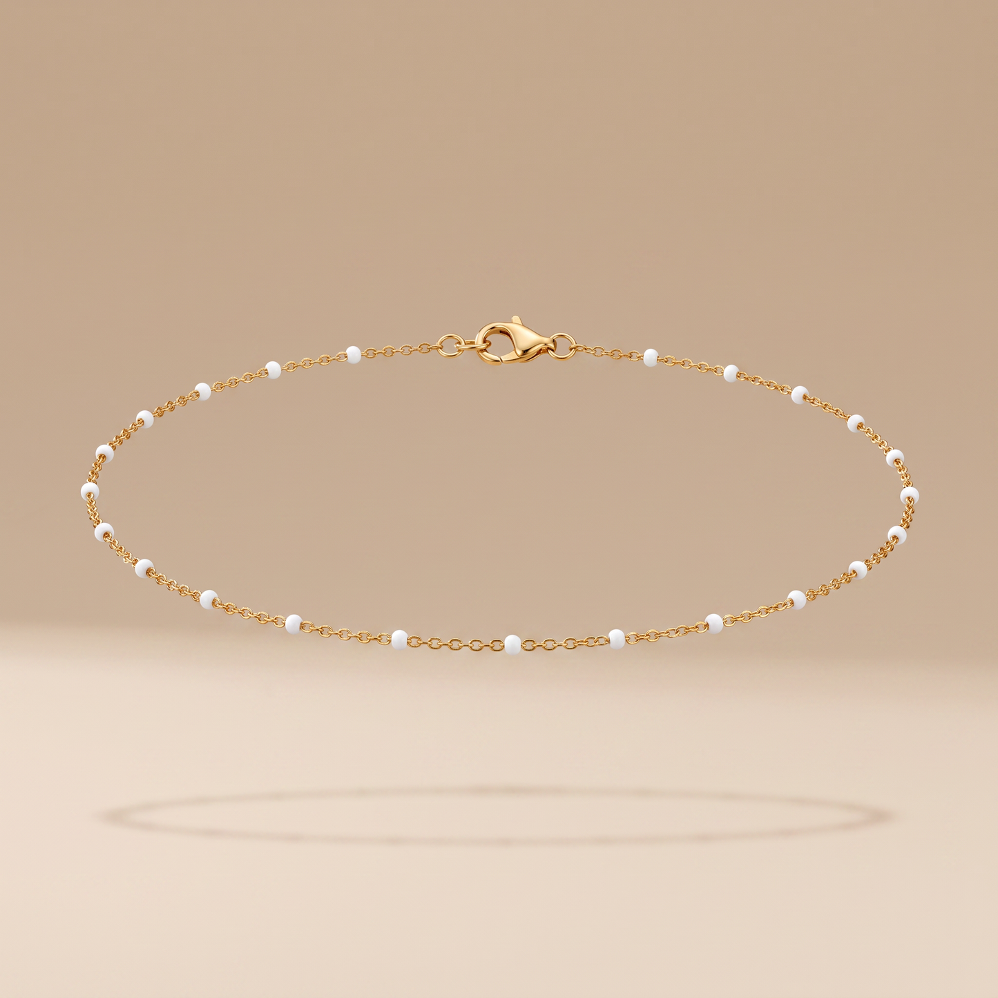 Asea White Bead Choker — 14K Gold Color