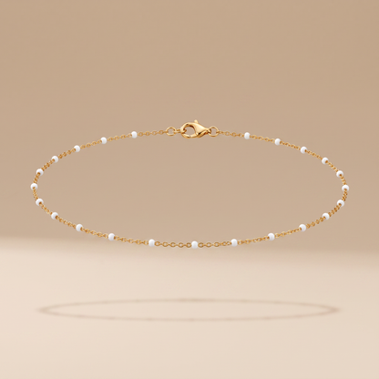 Asea White Bead Choker — 14K Gold Color