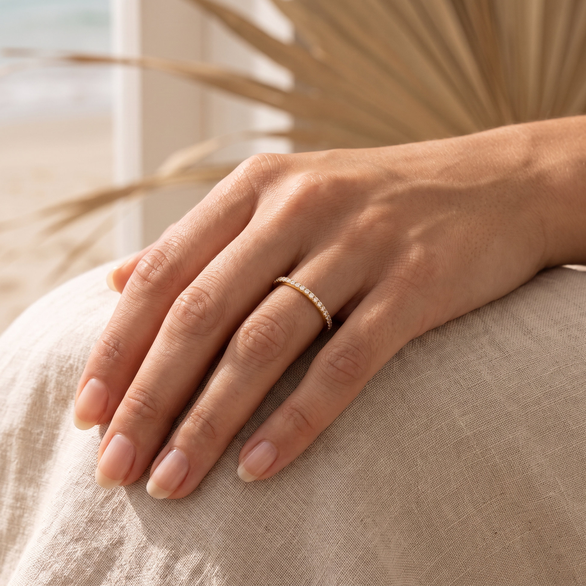 Asea Glimmer Zircon Ring — worn by model