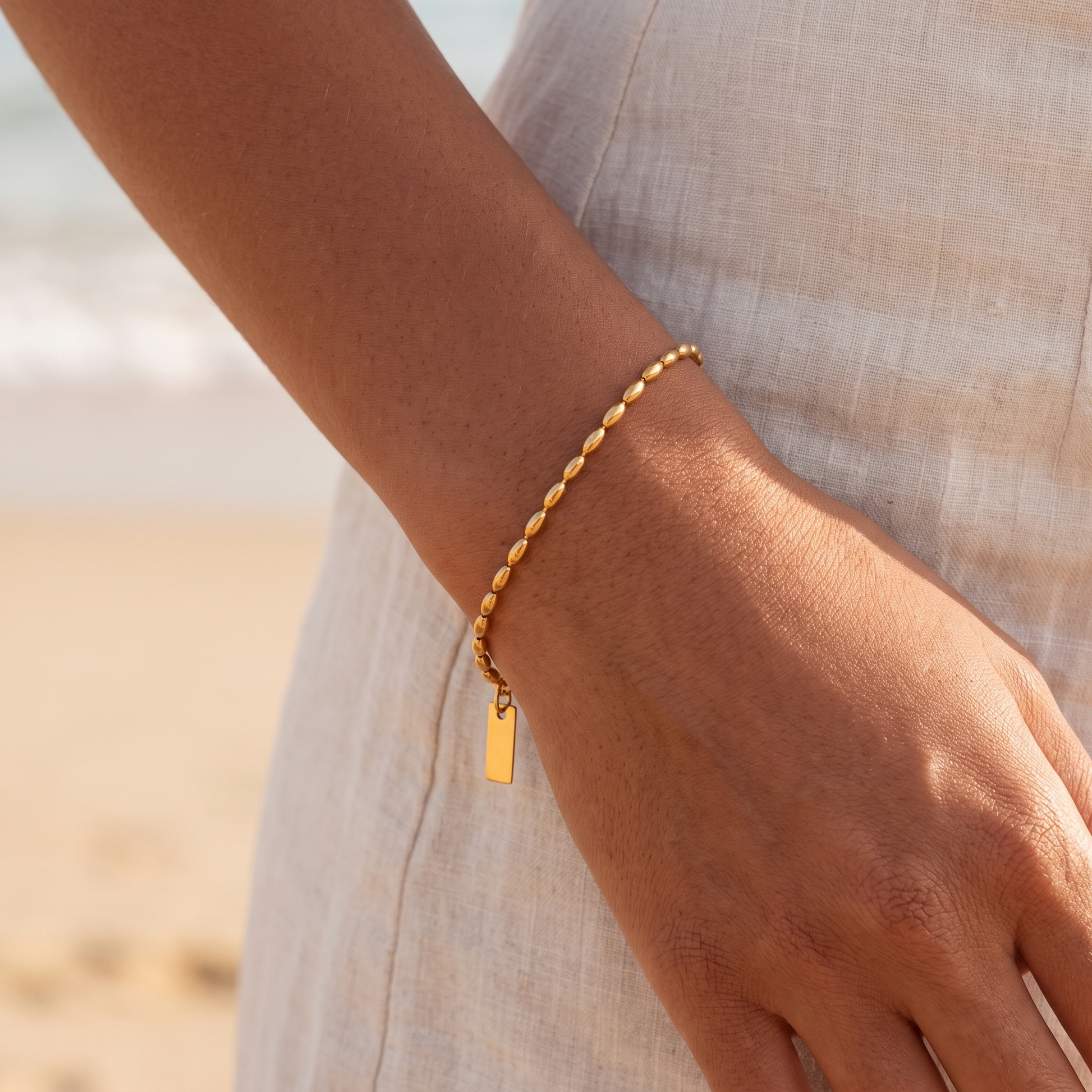 Asea Pebble Bead Bracelet — worn by model
