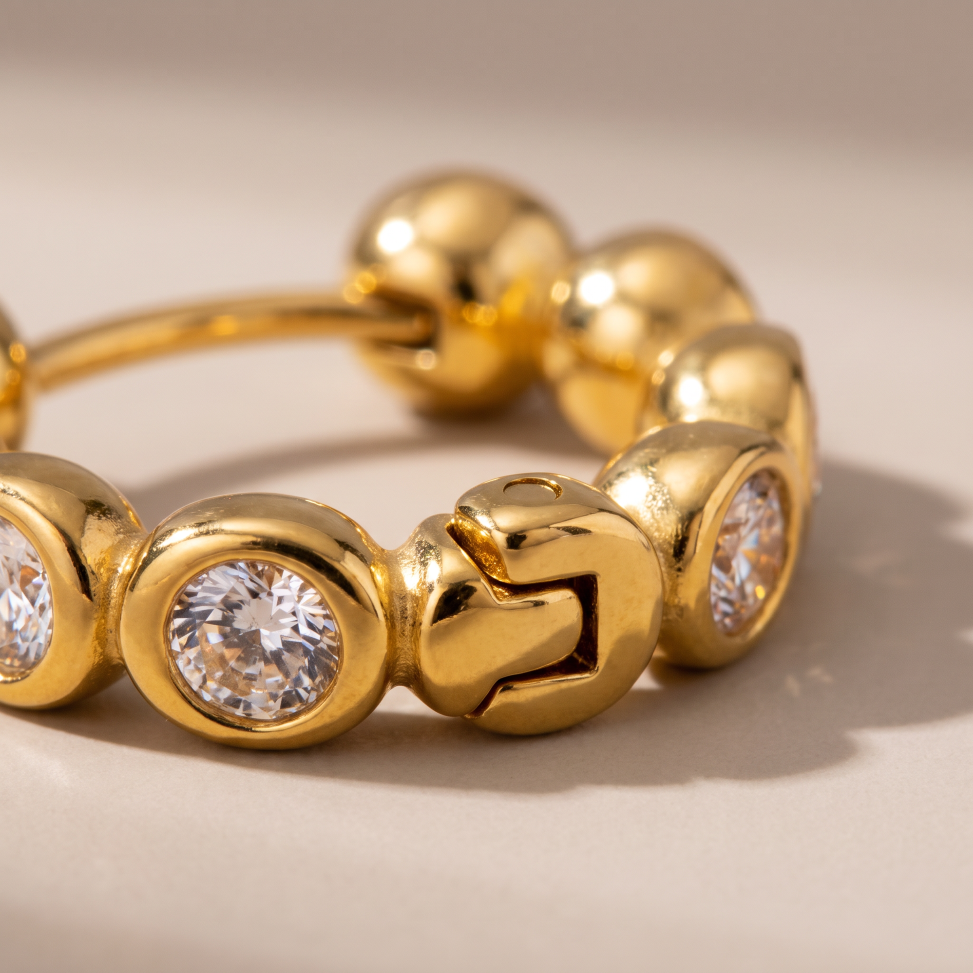 Asea Gem-Beaded Sparkle Hoops — close-up detail