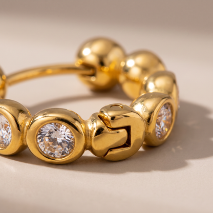 Asea Gem-Beaded Sparkle Hoops — close-up detail