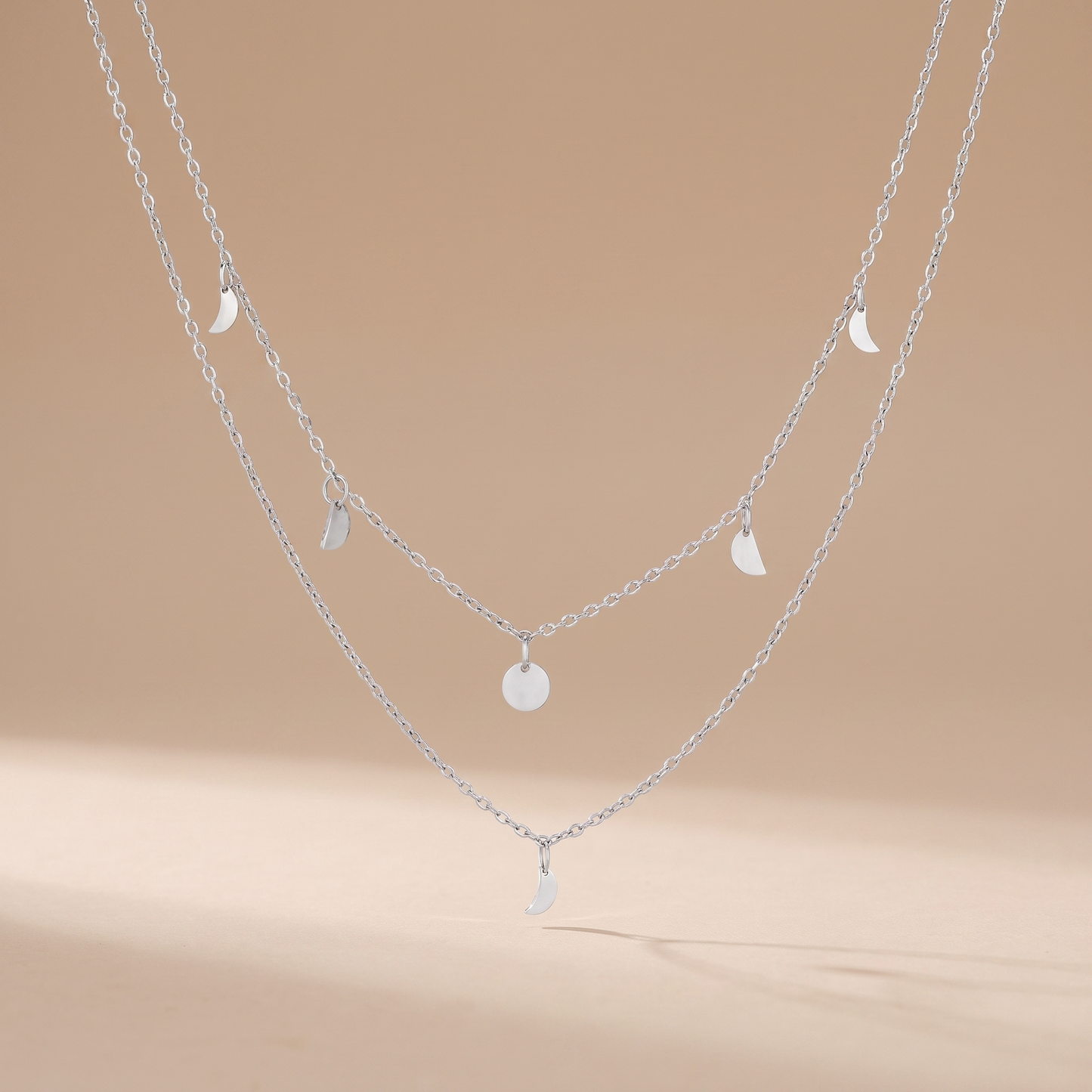 Asea Havana Layered Boho Necklace — Silver color