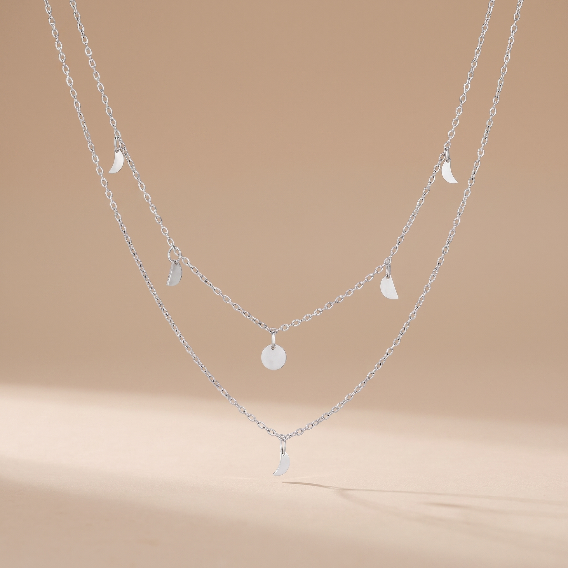 Asea Havana Layered Boho Necklace — Silver color