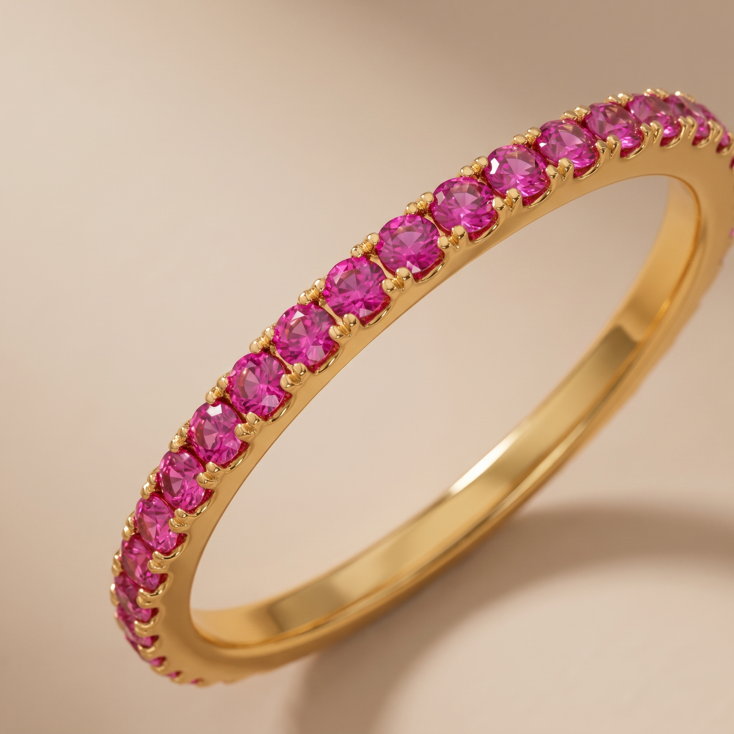 Asea Merlot Slim Stacking Ring — close-up detail