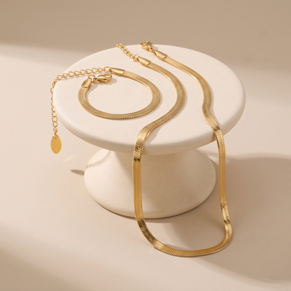 Asea Herringbone Jewellery Set — angle