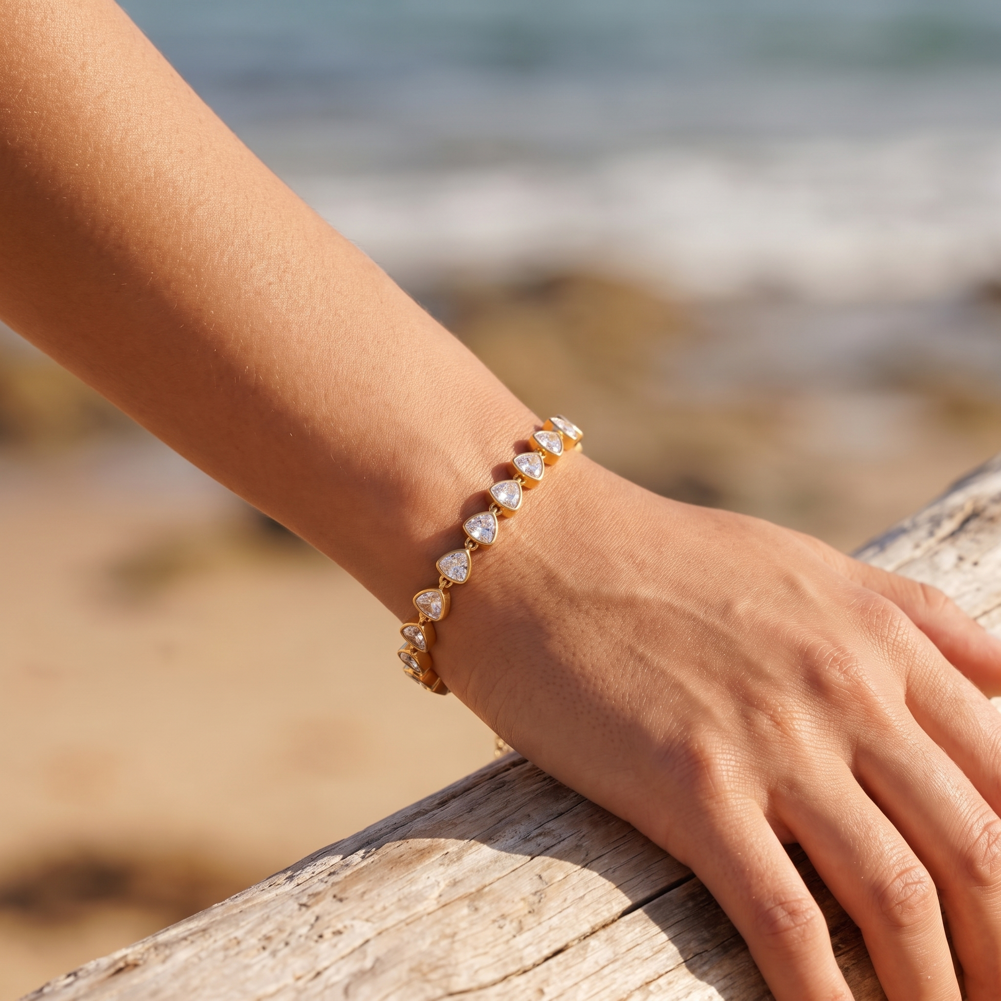 Asea Sun Spark Zircon Bracelet — worn by model