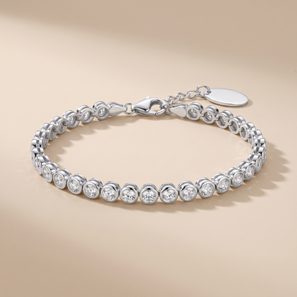 Asea Zircon Tennis Bracelet — Silver Color