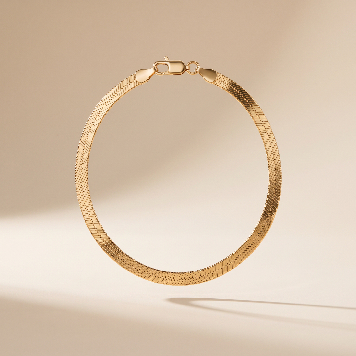 Asea Tarifa Herringbone Chain Bracelet — 14K Gold Color
