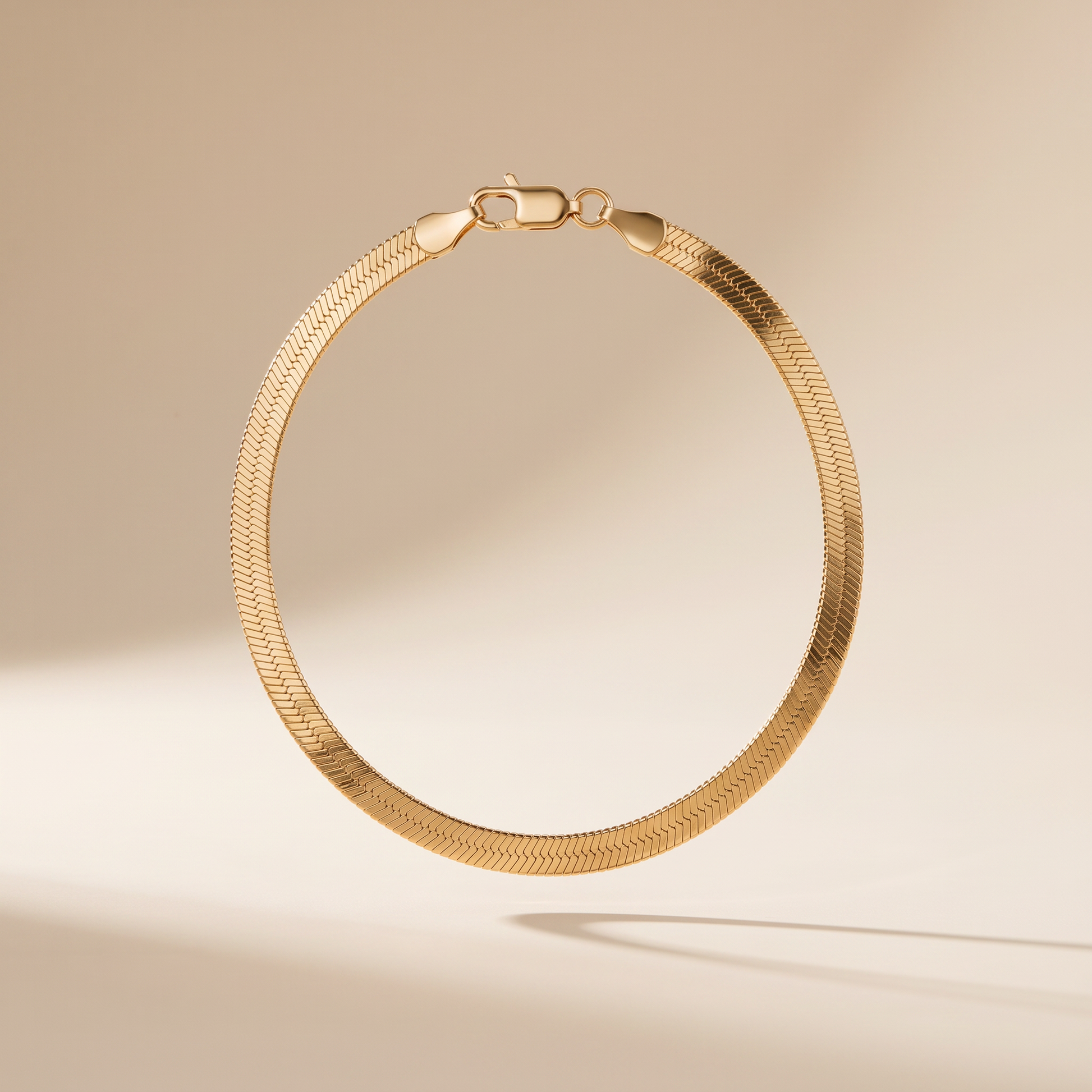 Asea Tarifa Herringbone Chain Bracelet — 14K Gold Color