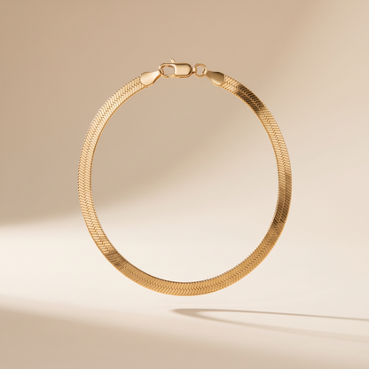 Asea Tarifa Herringbone Chain Bracelet — 14K Gold Color