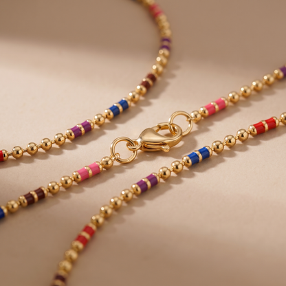 Asea Ensenada Rainbow Bead Choker — close-up detail