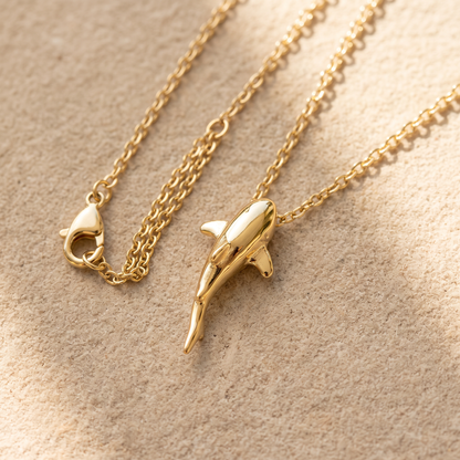 Asea Shark Pendant Necklace — close-up detail