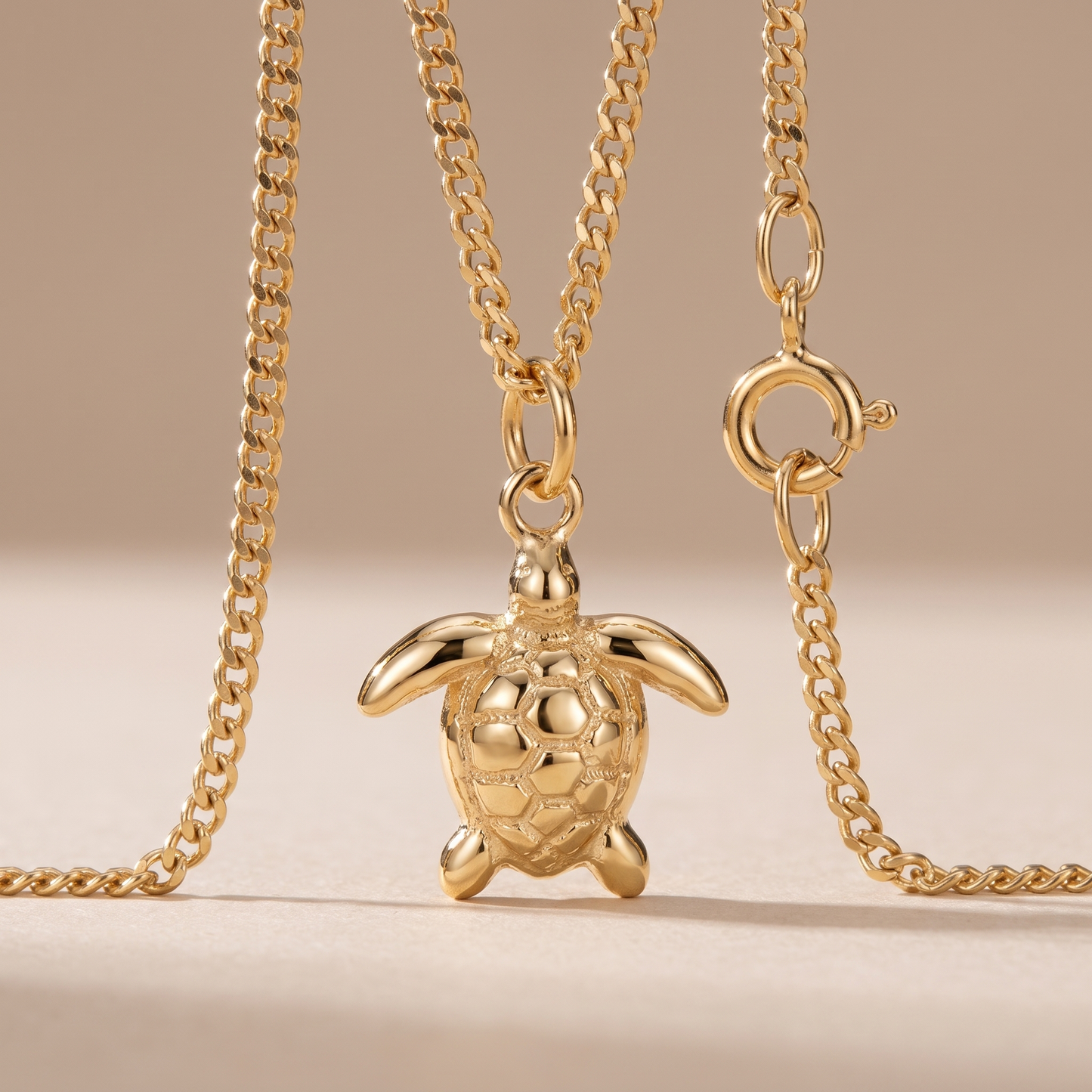Asea Sea Turtle Pendant Necklace — close-up detail