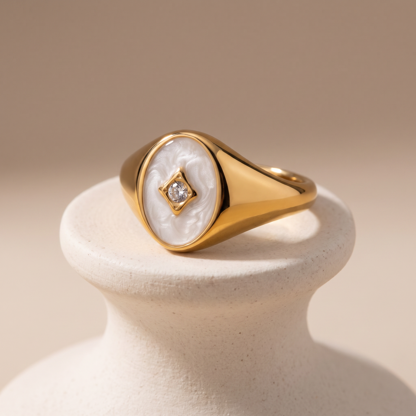 Asea Boreal Enamel Signet Ring — angle
