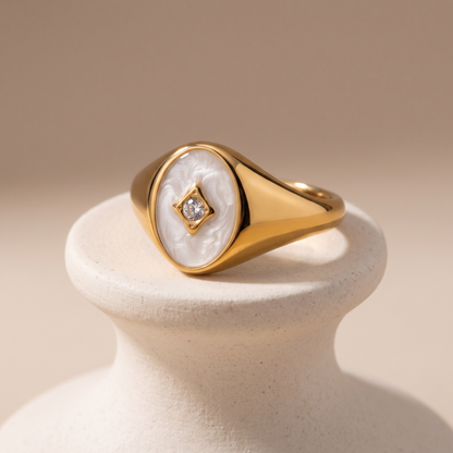 Asea Boreal Enamel Signet Ring — angle