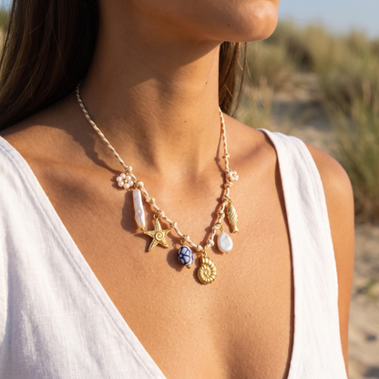 Asea High Tide Charm Necklace — worn by model