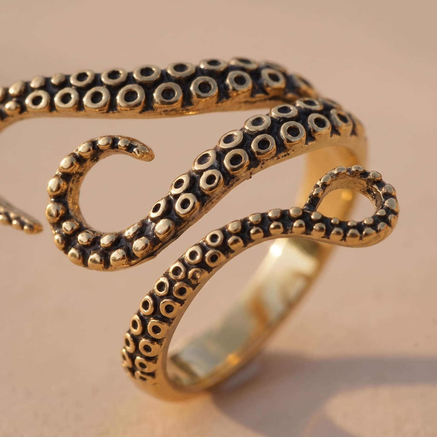 Asea Octopus Tentacle Wrap Ring — close-up detail