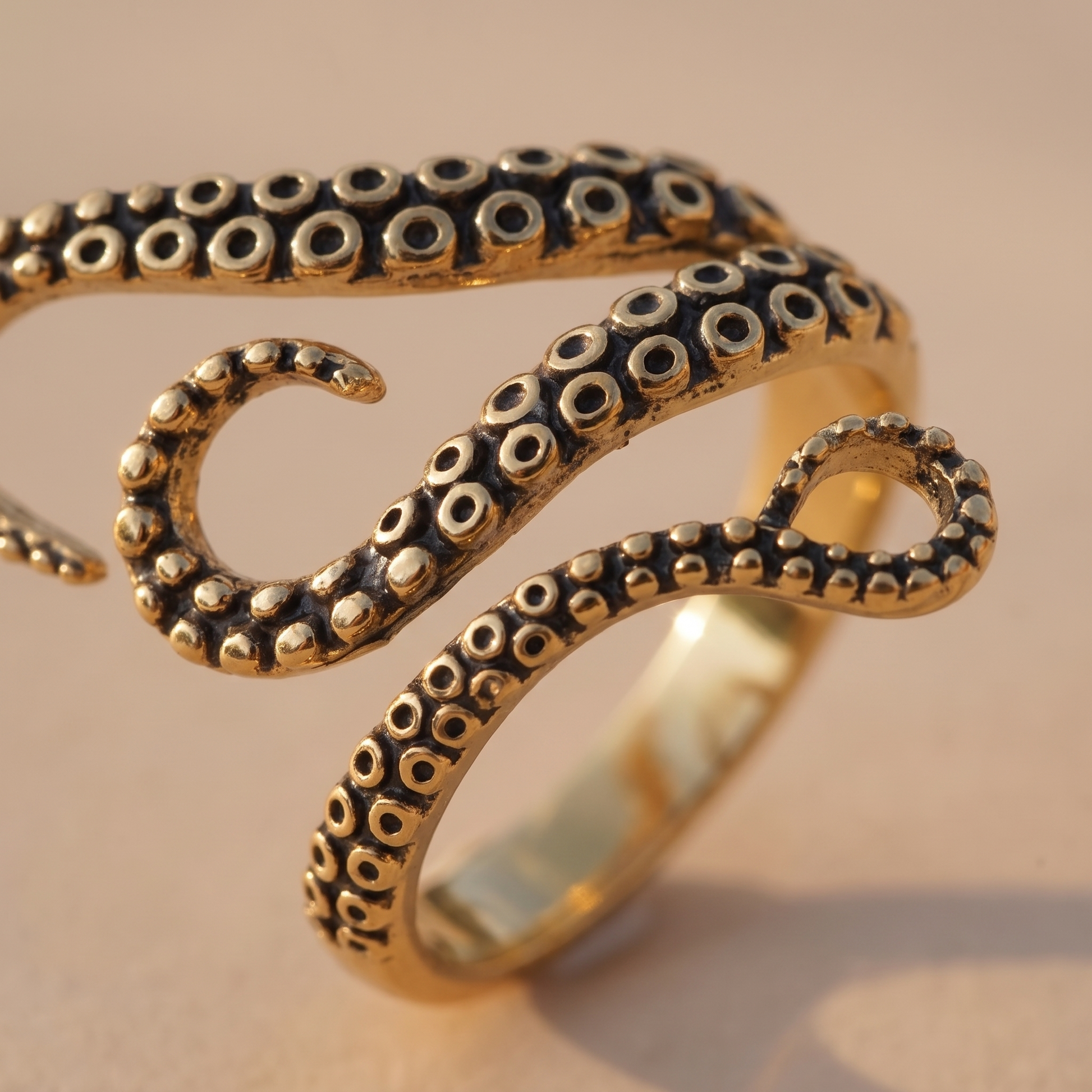 Asea Octopus Tentacle Wrap Ring — close-up detail