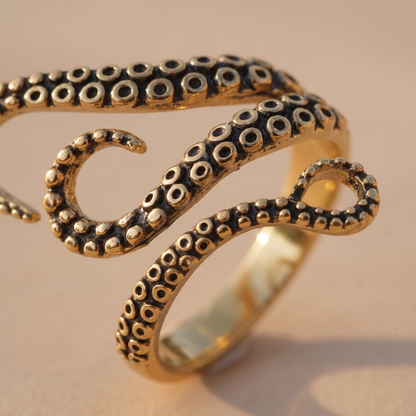 Asea Octopus Tentacle Wrap Ring — close-up detail