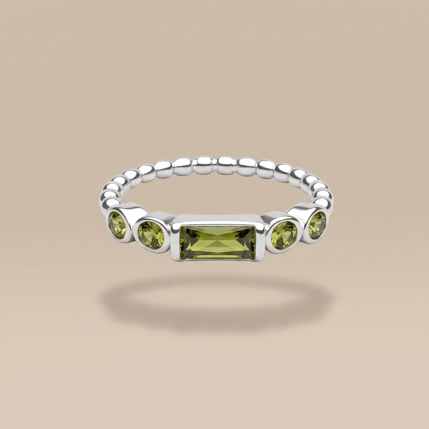 Asea Green Beacon Zircon Ring — Silver color