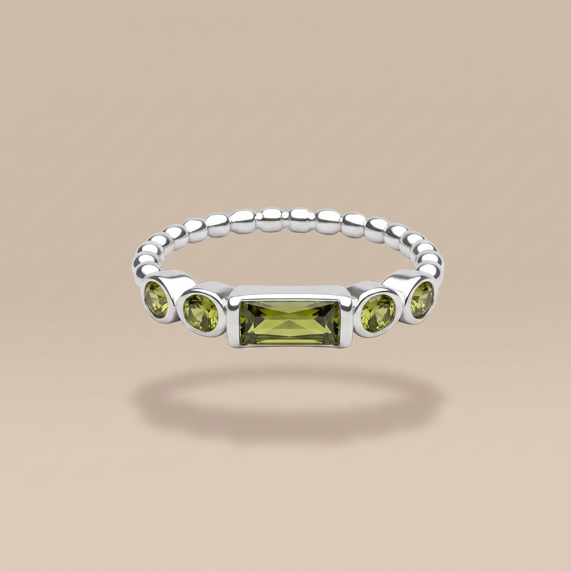 Asea Green Beacon Zircon Ring — Silver color