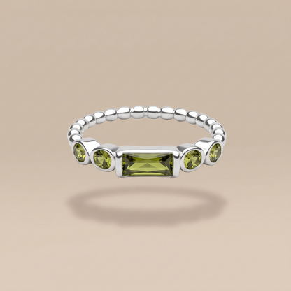 Asea Green Beacon Zircon Ring — Silver color