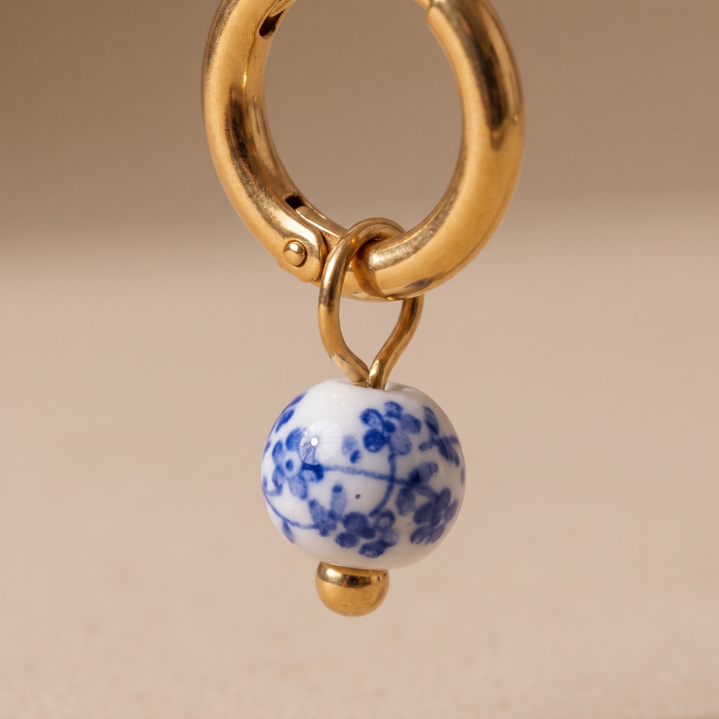 Asea Blossom Charm Hoops — close-up detail