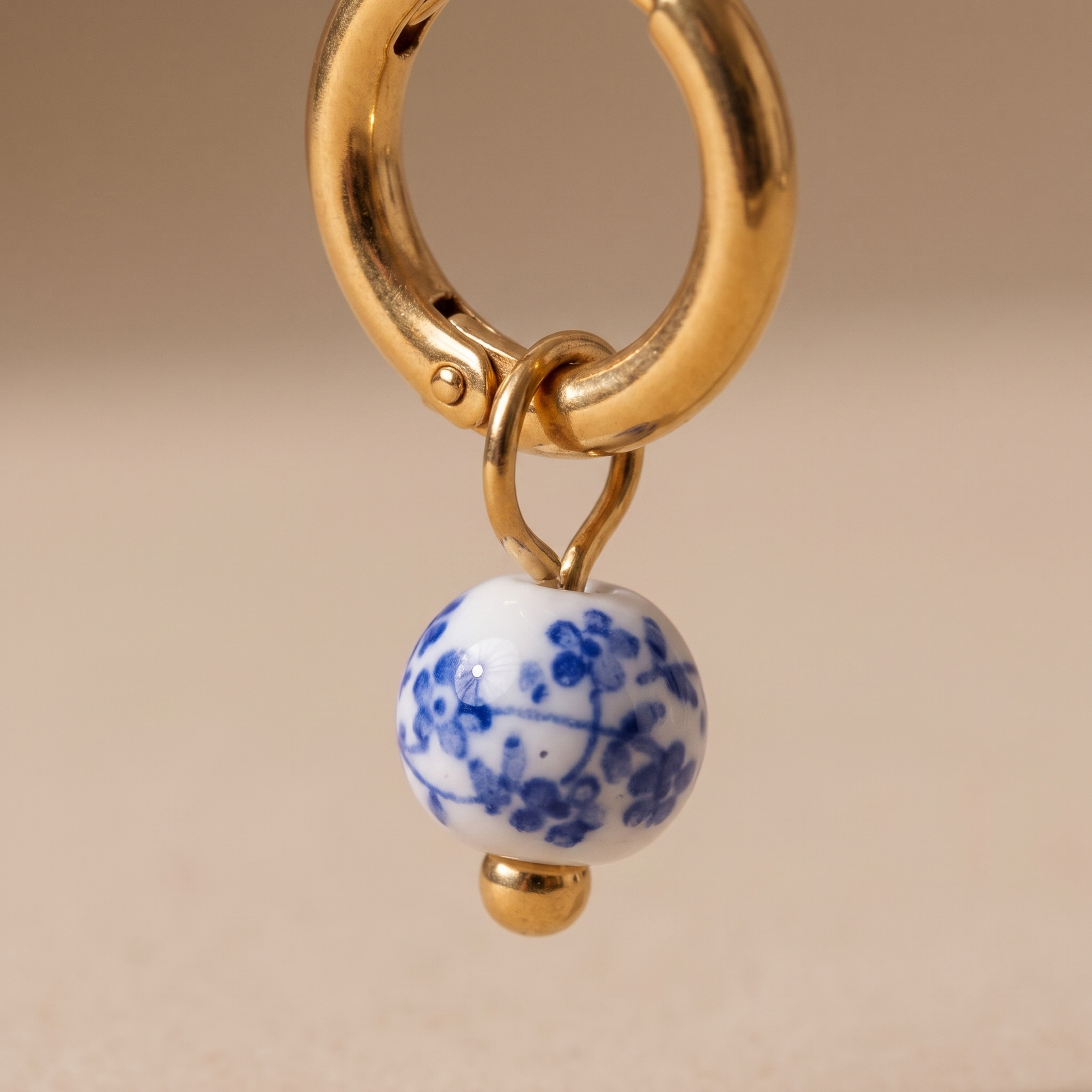 Asea Blossom Charm Hoops — close-up detail