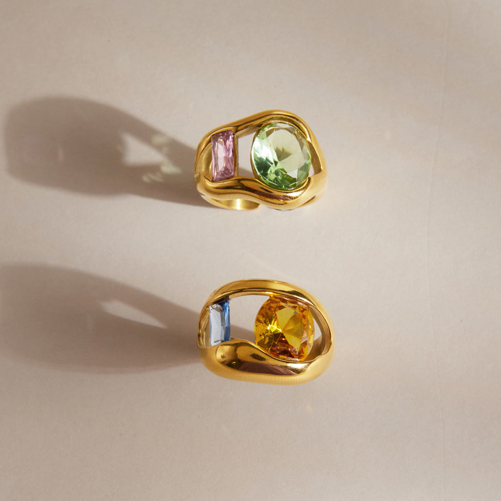 Salina Sculpted Gem Inlay Ring