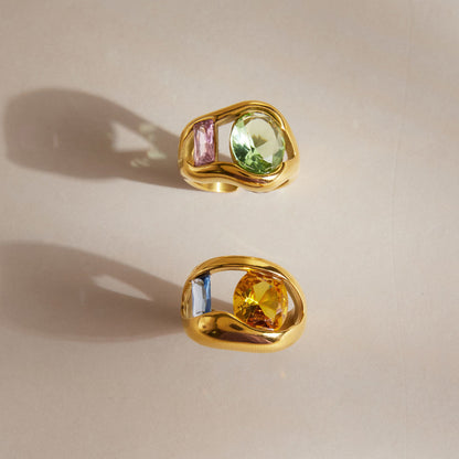 Salina Sculpted Gem Inlay Ring