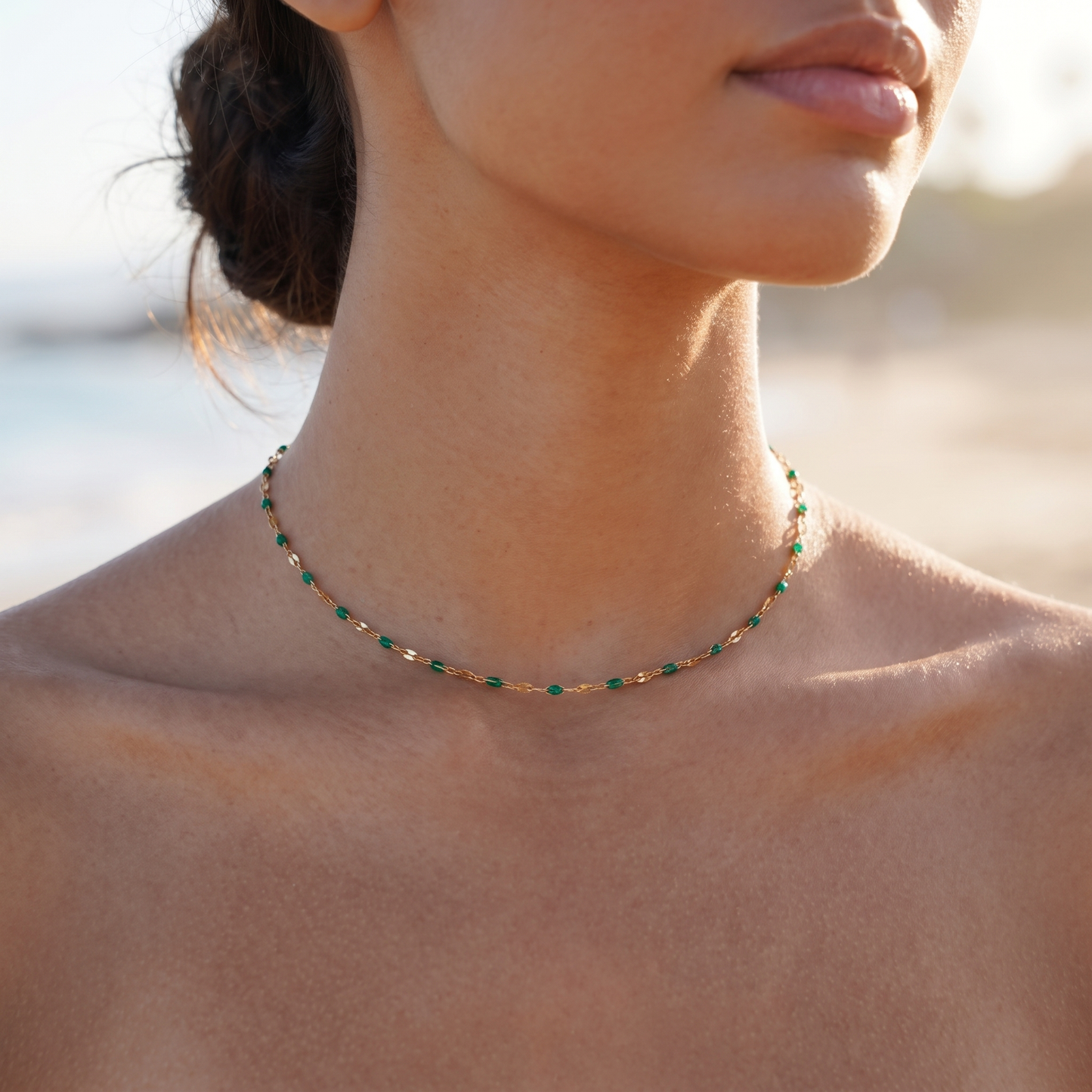 Asea Emerald Coast Enamel Choker — worn by model