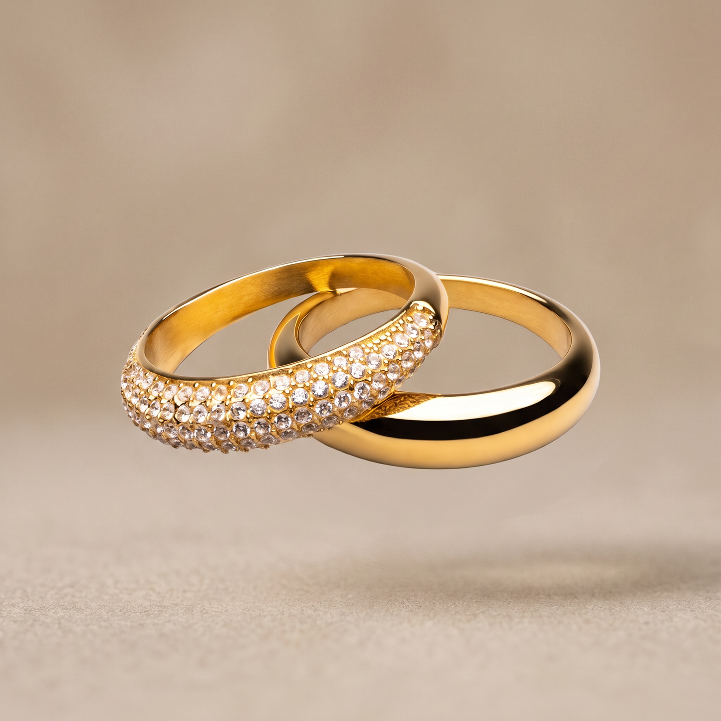 Asea Day & Night Stacking Ring Duo — front view