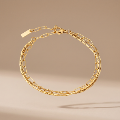 Asea Gold Triple-Layer Bracelet — front view
