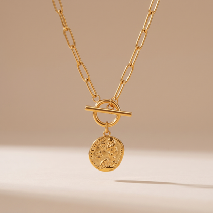 Asea Celeste Coin Necklace — front view