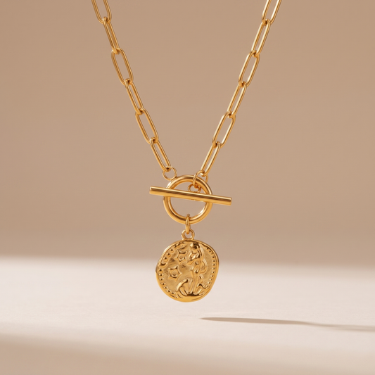Asea Celeste Coin Necklace — front view